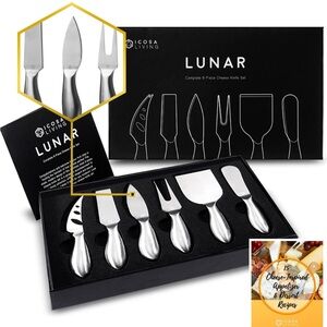 Stainless steel 6 cheese knives set charcuterie